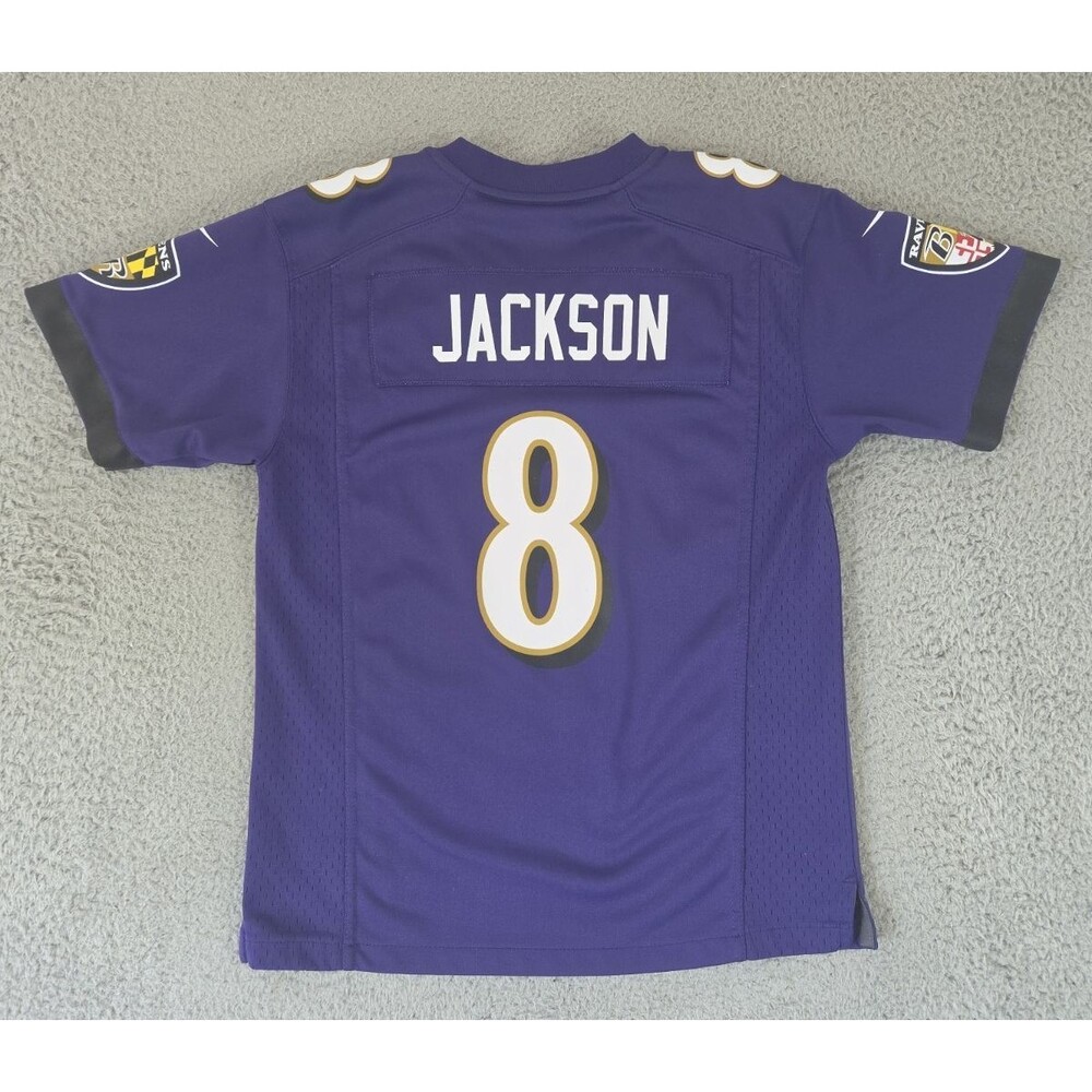 Nike Jersey Lamar Jackson #8 Baltimore Ravens Youth Boys Medium 10/12 Purple NFL